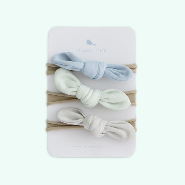 Mini Moñitos Nudo de algodon pima organico para bebe - Mae & Mini - Mae & Mini