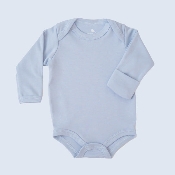 Pañalero Manga Larga en Azul Cielo - ropa organica para bebe - Mae & Mini