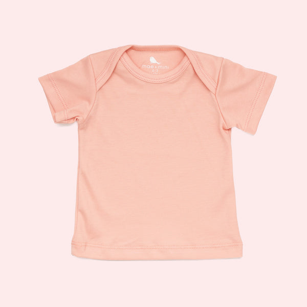 Playerita Manga Corta en Rosa Bebe - ropa organica para bebe - Mae & Mini